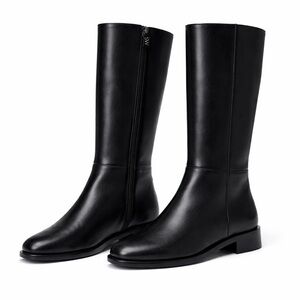 Stuart Weitzman Black Leather Mid-Calf Boots | NWOT